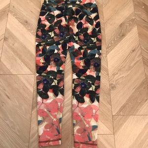 Pure + Good Floral Leggings Anthropologie Small